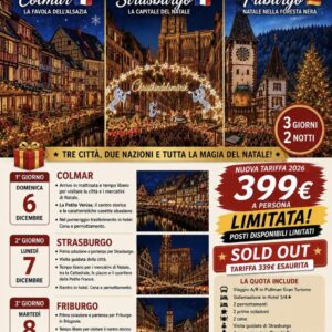 ✨ PONTE DELL’IMMACOLATA 2026 ✨ COLMAR • STRASBURGO • FRIBURGO 6 – 8 DICEMBRE 2026