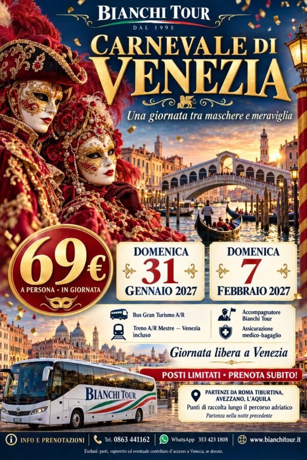 CARNEVALE DI VENEZIA 2027 IN GIORNATA
